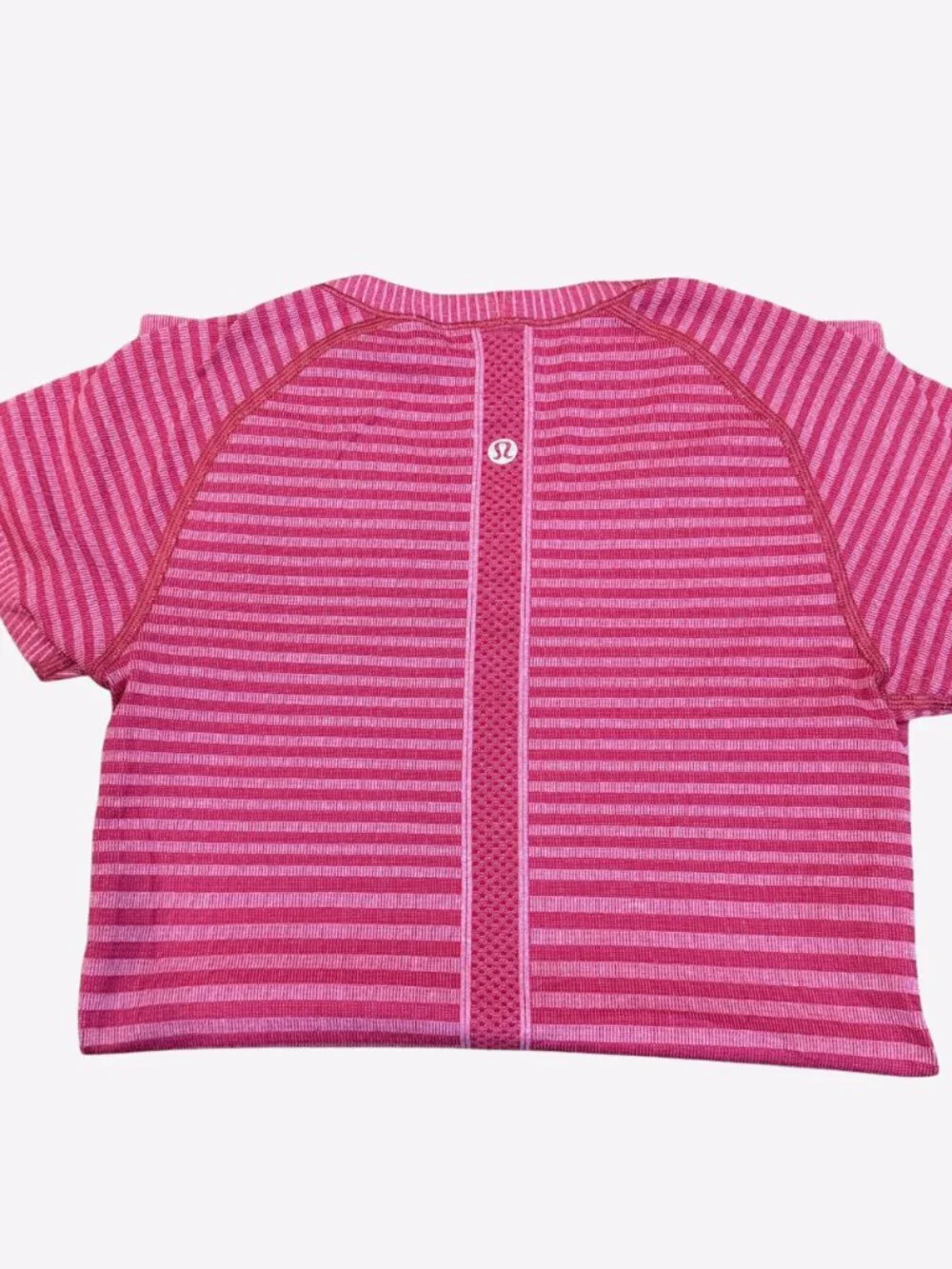 Lululemon Swiftly Tech Short Sleeve Heathered Berry Rumble Pink Striped Sz 6
